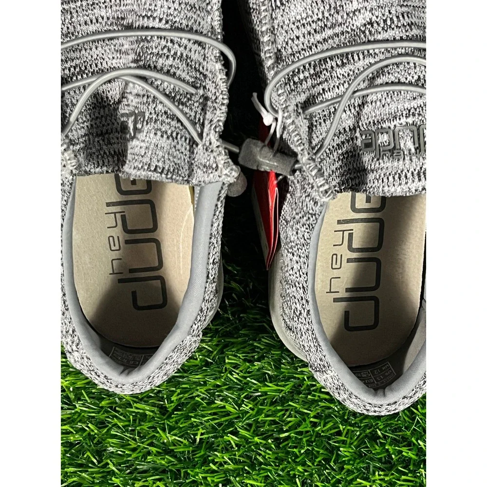 Hey Dude Wally B Sox Grey Knit Loafers Mens 13 Slip On Shoes 111033000